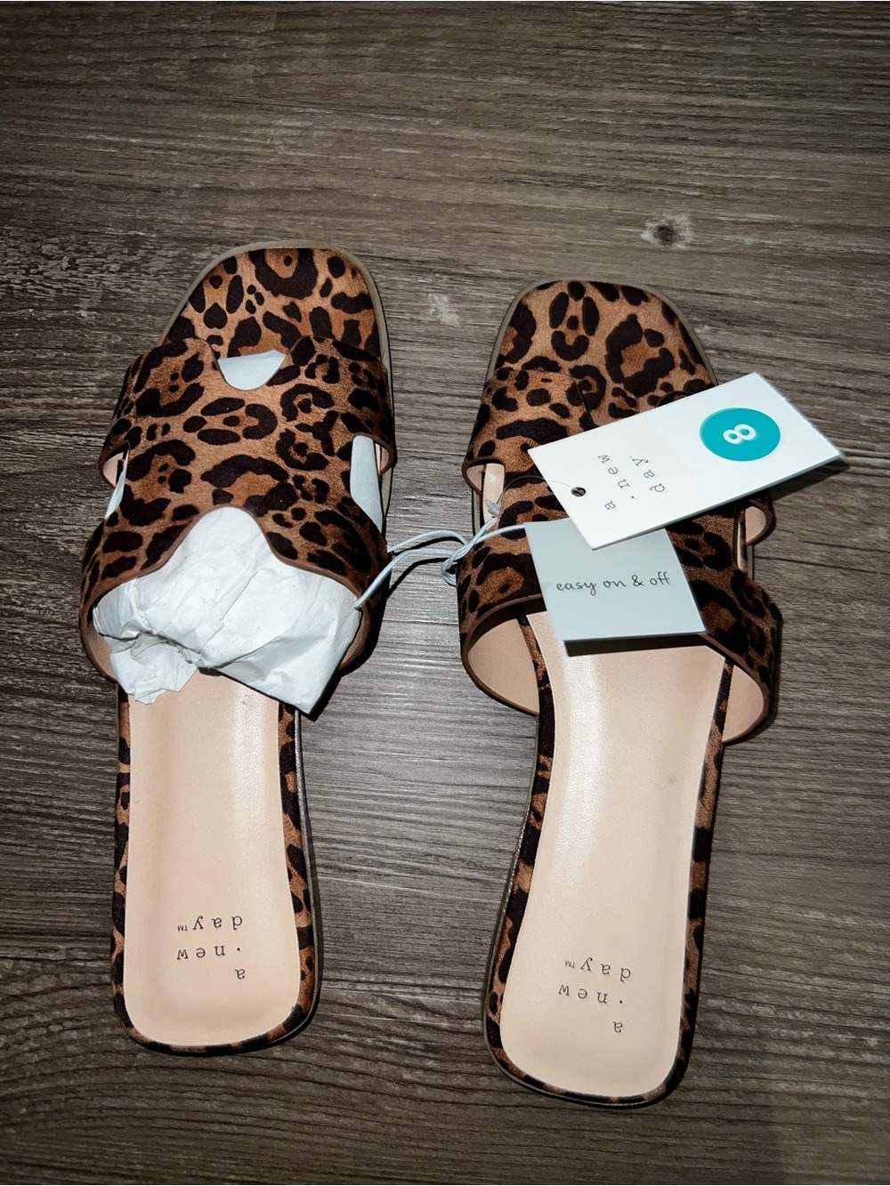 a new day Leopard Print Slide Mules - Brown/Black